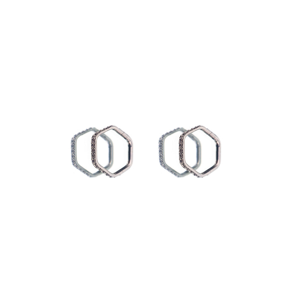 Hexagon CZ Stainless Steel CZ Ring - Hexagon CZ Stainless Steel CZ Ring - Default Title by CRUXJEWELRY