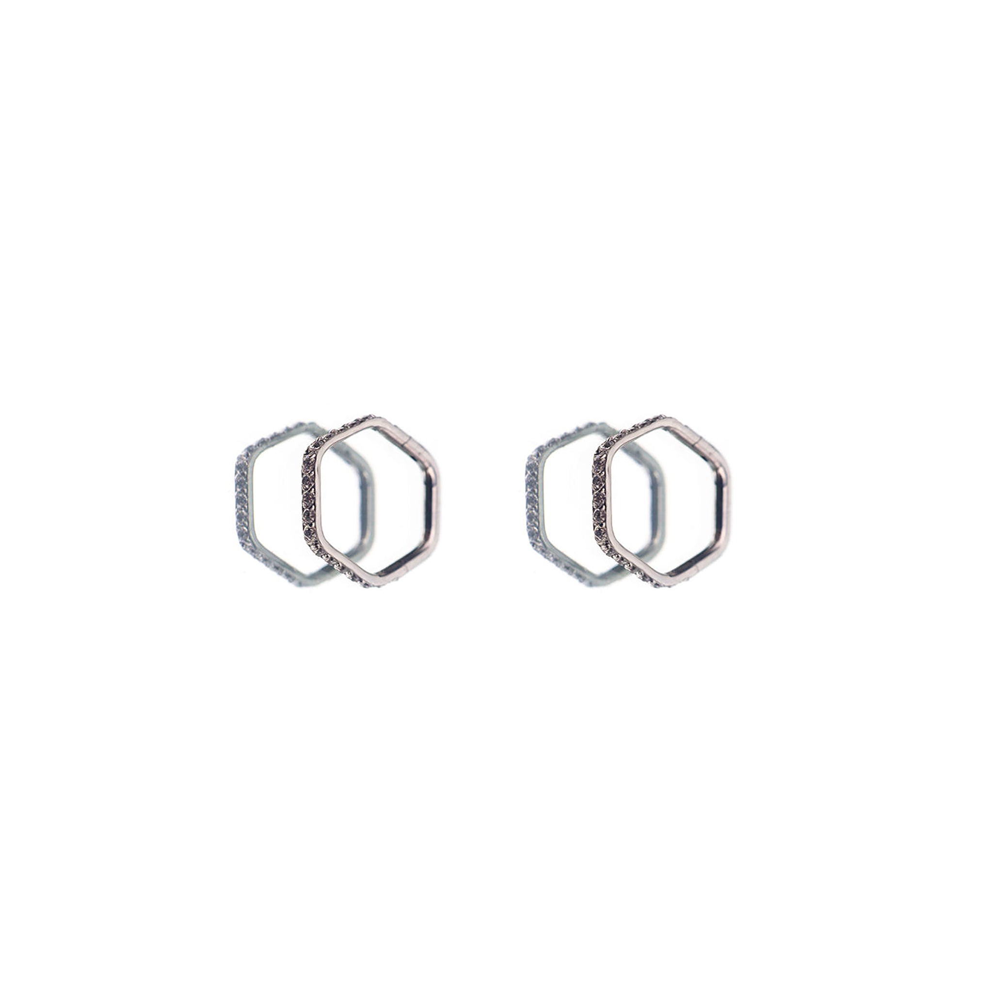 Hexagon CZ Stainless Steel CZ Ring - Hexagon CZ Stainless Steel CZ Ring - Default Title by CRUXJEWELRY