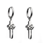 Bondage Cross Pendant Stainless Steel Earrings - Bondage Cross Pendant Stainless Steel Earrings - Set by CRUXJEWELRY