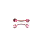 Round CZ Ball Internally Threaded Titanium Brow Studs - Round CZ Ball Internally Threaded Titanium Brow Studs - Pink / 6mm by CRUXJEWELRY