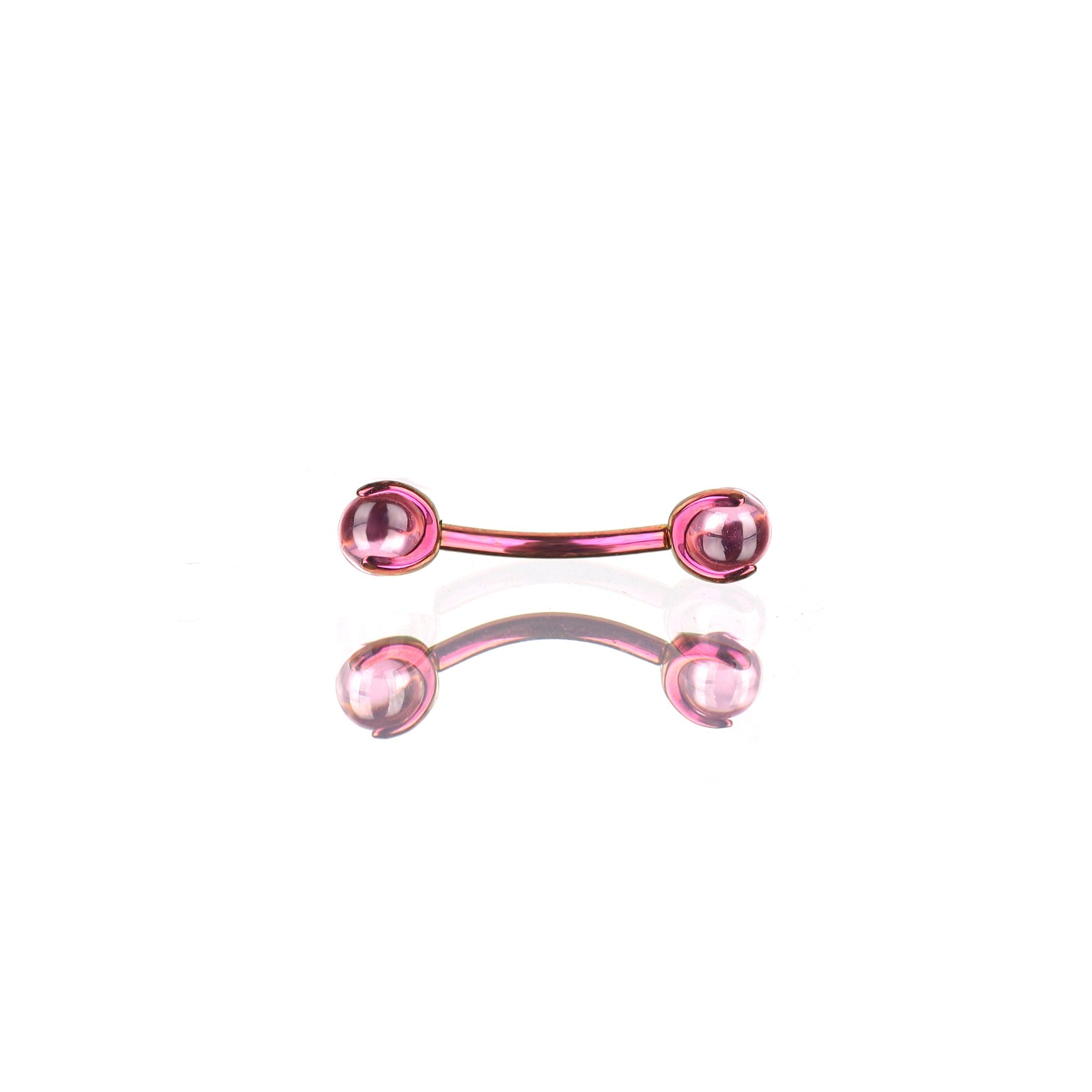 Round CZ Ball Internally Threaded Titanium Brow Studs - Round CZ Ball Internally Threaded Titanium Brow Studs - Pink / 6mm by CRUXJEWELRY