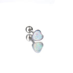 Colorful Glitter Resin Heart Oil Slick tongue stud - Colorful Glitter Resin Heart Oil Slick tongue stud - White by CRUXJEWELRY