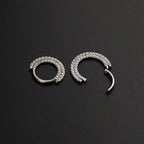 Half Circle Double-Layer CZ Titanium Segment Ring - Half Circle Double-Layer CZ Titanium Segment Ring - 8mm by CRUXJEWELRY