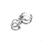 Minimalist Heart Pendant Stainless Steel Earrings - Minimalist Heart Pendant Stainless Steel Earrings - Single by CRUXJEWELRY