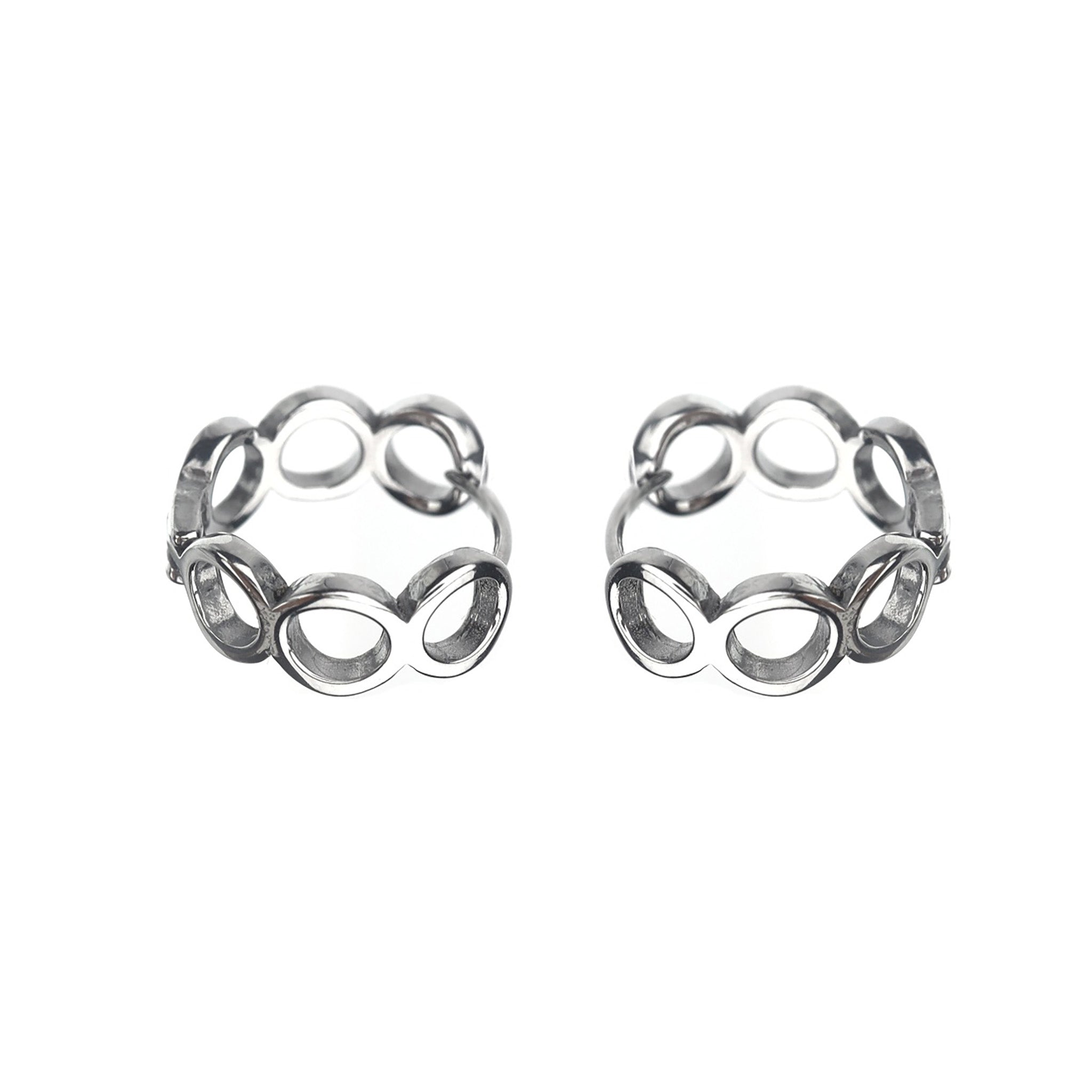 Punk Hoop Stainless Steel Earrings Clicker - Punk Hoop Stainless Steel Earrings Clicker - Set by CRUXJEWELRY