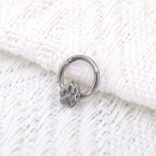 Cute Cat Paw Titanium Segment Hoop - Cute Cat Paw Titanium Segment Hoop - Sliver by CRUXJEWELRY