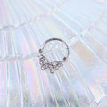 Butterfly CZ stainless steel Septum Ring - Butterfly CZ stainless steel Septum Ring - 8 mm by CRUXJEWELRY