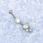 Saturn CZ Pendant Belly Ring - Saturn CZ Pendant Belly Ring - Default Title by CRUXJEWELRY