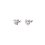 Pink & White Full CZ Heart Resin Stainless Steel Ear Studs - Pink & White Full CZ Heart Resin Stainless Steel Ear Studs - White / Set by CRUXJEWELRY