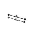 Cutout Black & White Cross Stainless Steel Industrial Barbell - Cutout Black & White Cross Stainless Steel Industrial Barbell - Black by CRUXJEWELRY