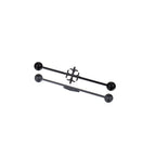 Cutout Black & White Cross Stainless Steel Industrial Barbell - Cutout Black & White Cross Stainless Steel Industrial Barbell - Black by CRUXJEWELRY