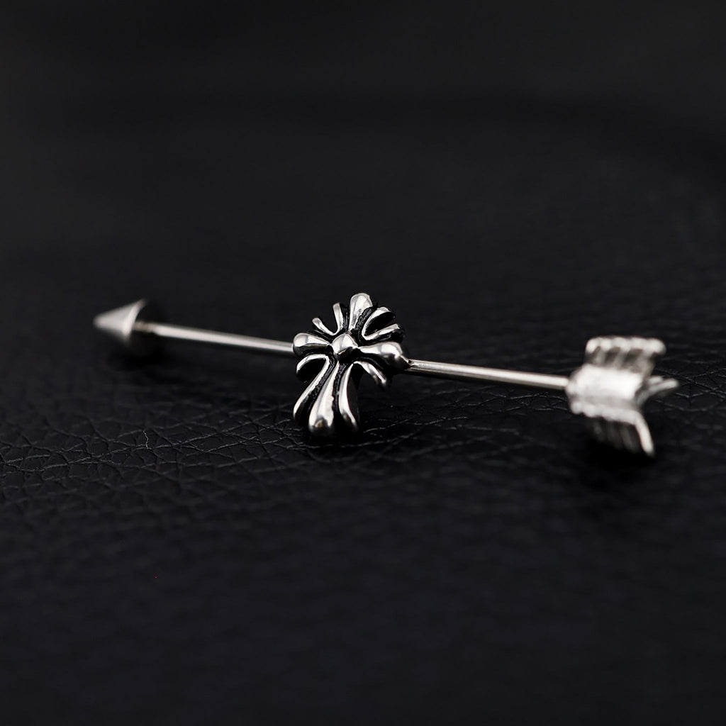 Crossbow Stainless Steel Industrial Barbell - Crossbow Stainless Steel Industrial Barbell - Default Title by CRUXJEWELRY