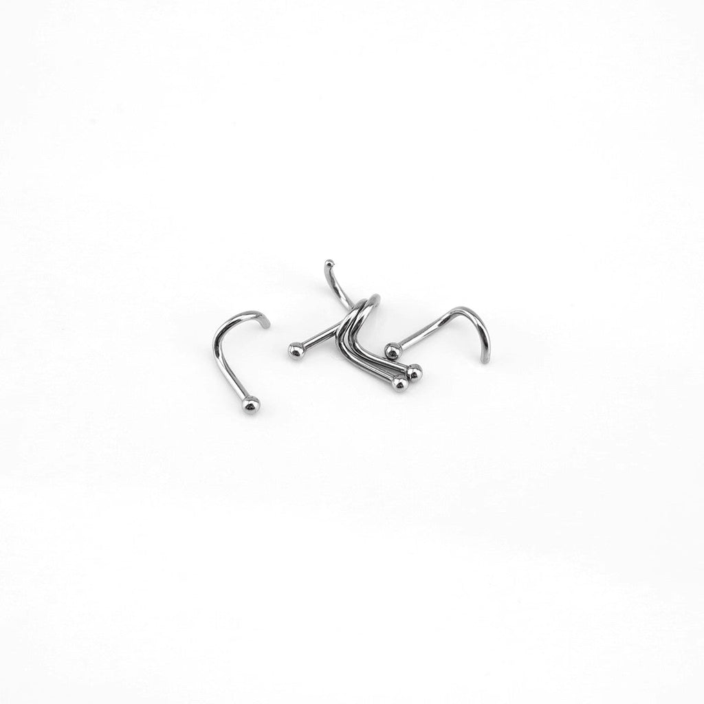 5PCS 20G L-Shape Nose Stud Set - 5PCS 20G L-Shape Nose Stud Set - 1.5mm by CRUXJEWELRY