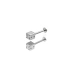 Dice Externally Threaded Stainless Steel Lip Stud - Dice Externally Threaded Stainless Steel Lip Stud - 6mm by CRUXJEWELRY