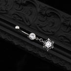 Snowflake CZ Dangle stainless steel Belly Ring - Snowflake CZ Dangle stainless steel Belly Ring - Default Title by CRUXJEWELRY