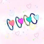 16G Titanium Heart Clicker Ring - 16G Titanium Heart Clicker Ring - Sliver / 8mm by CRUXJEWELRY