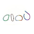 Multicolored CZ Ball Titanium D-Ring - Multicolored CZ Ball Titanium D-Ring - Sliver by CRUXJEWELRY