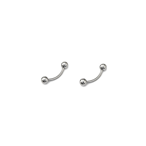 Basic Ball Externally Threaded Stainless Steel Eyebrow Barbell - Sliver