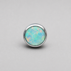 Titanium Fire Opal Bezel Piercing Top