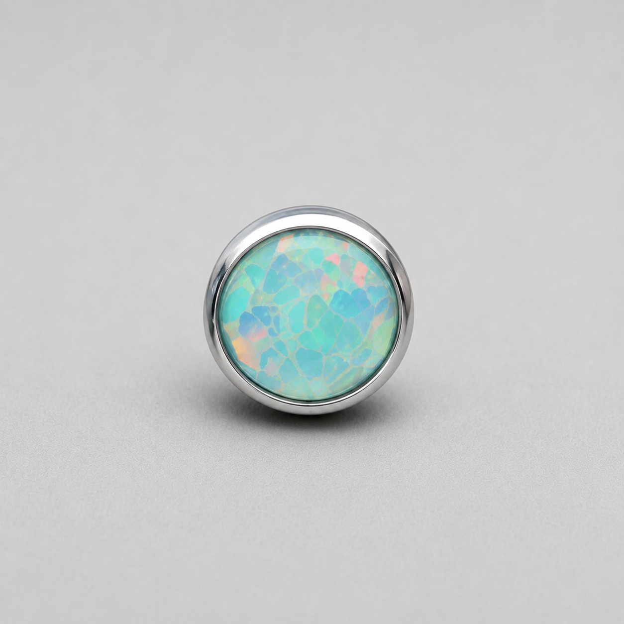 Titanium Fire Opal Bezel Piercing Top