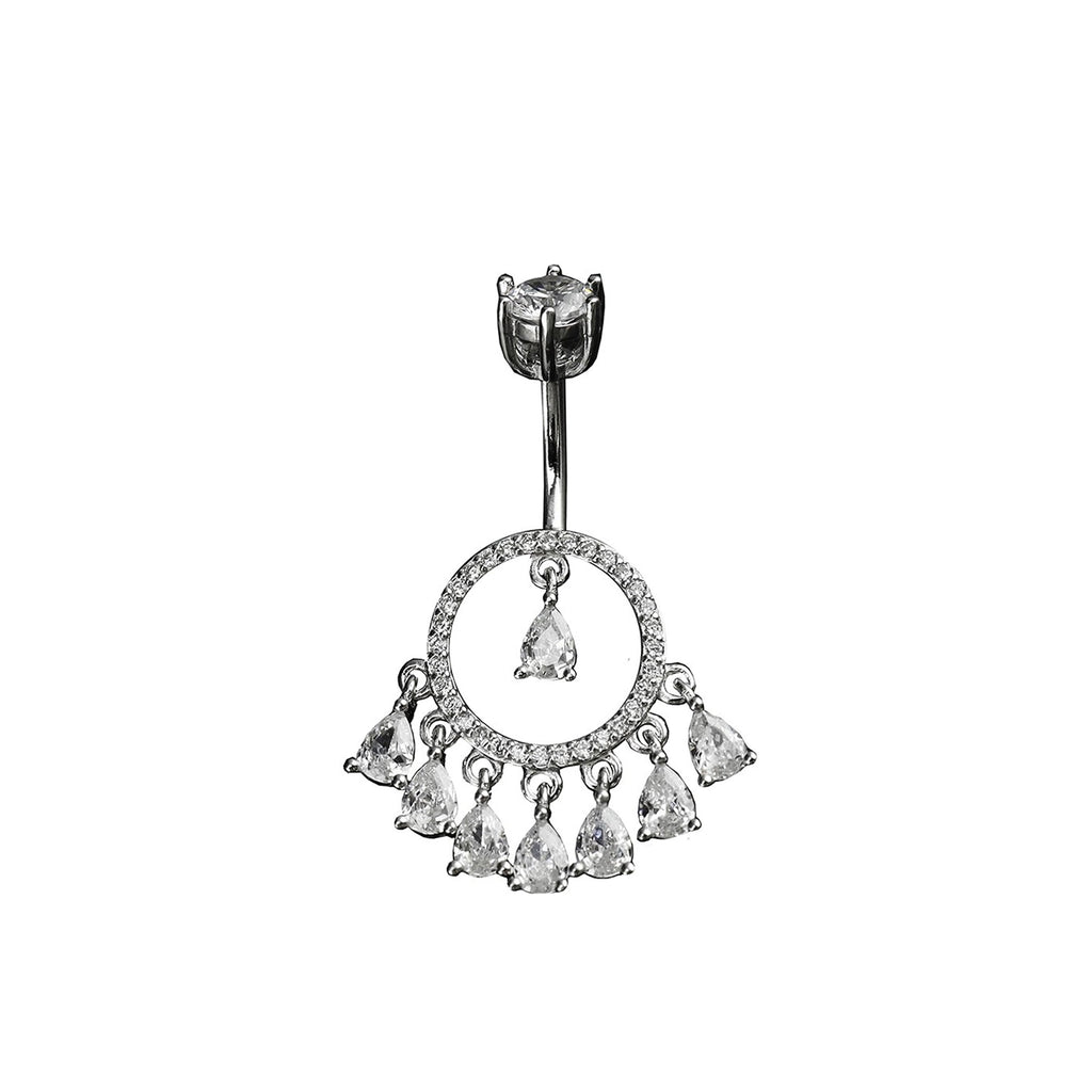 Tassel Dangle S925 Sterling Silver Belly Ring - Tassel Dangle S925 Sterling Silver Belly Ring - 6 mm by CRUXJEWELRY