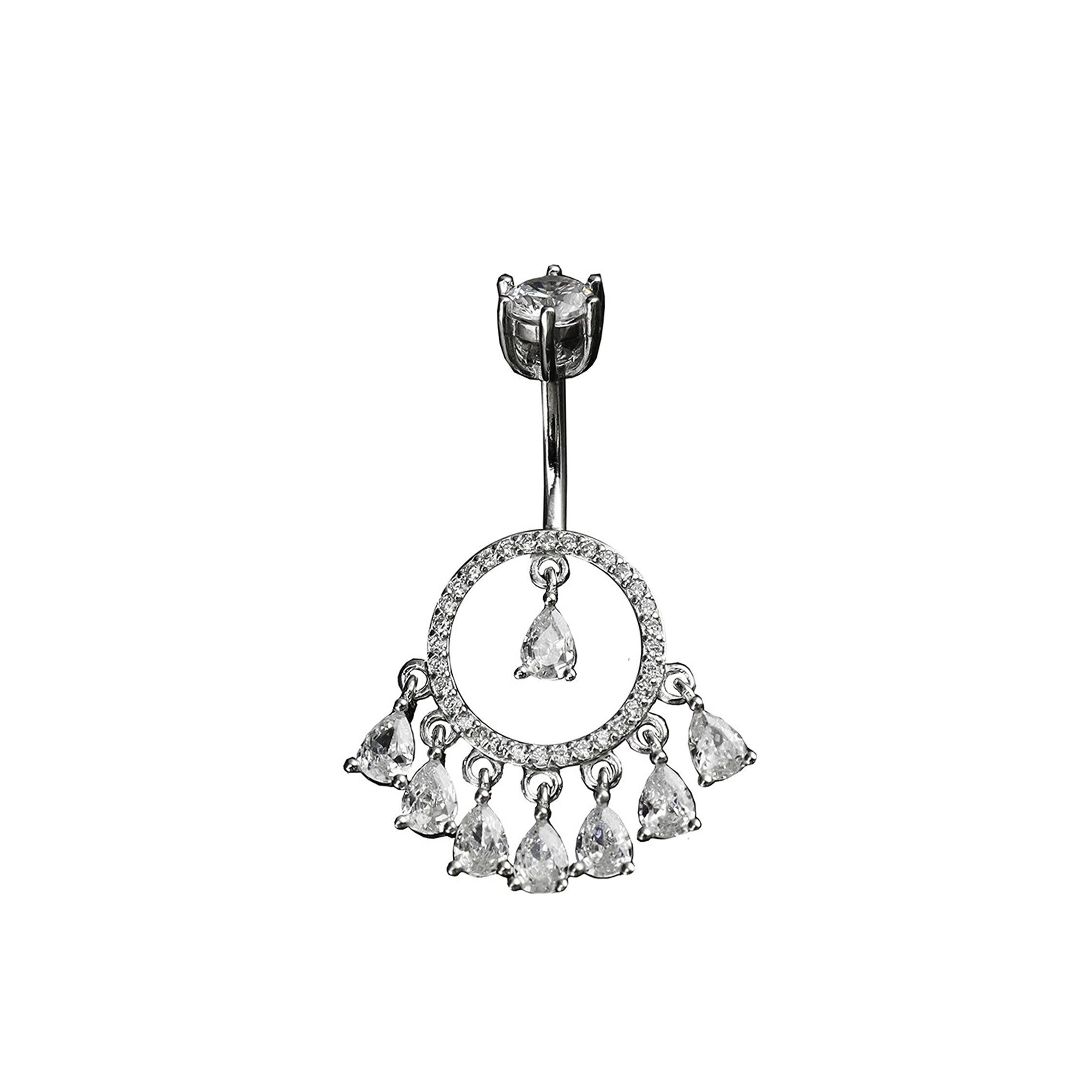 Tassel Dangle S925 Sterling Silver Belly Ring - Tassel Dangle S925 Sterling Silver Belly Ring - 6 mm by CRUXJEWELRY