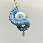 Celestial Cross Cthulhu Eye – Blue Tentacle Earrings