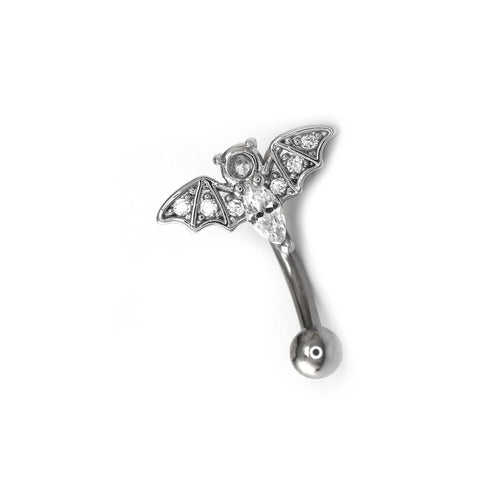 Bat CZ Externally Threaded Stainless Steel Eyebrow Studs - product overview