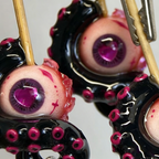 Gothic Heart of the Abyss – Cthulhu Eye Tentacle Earrings