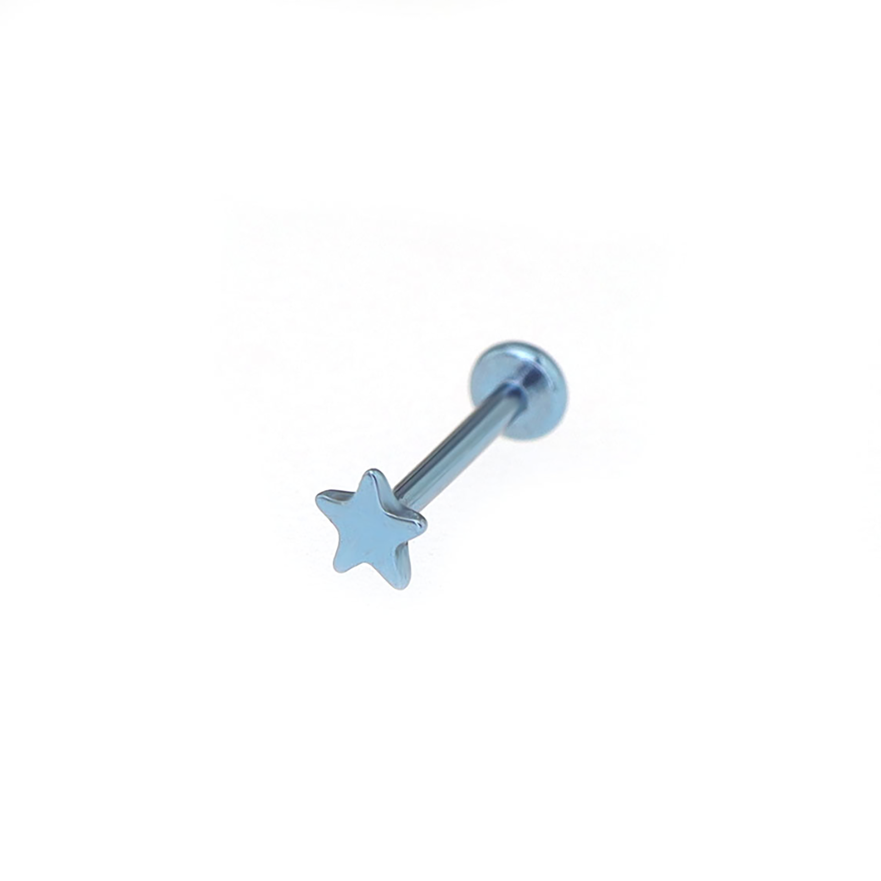 Multicolored Mini Star Titanium Threadless Pin - Multicolored Mini Star Titanium Threadless Pin - Blue / 6 mm by CRUXJEWELRY
