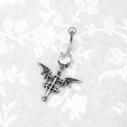 Bat Wing Dangle stainless steel Belly Ring - Bat Wing Dangle stainless steel Belly Ring - Default Title by CRUXJEWELRY