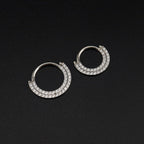 Half Circle Double-Layer CZ Titanium Segment Ring - Half Circle Double-Layer CZ Titanium Segment Ring - 8mm by CRUXJEWELRY