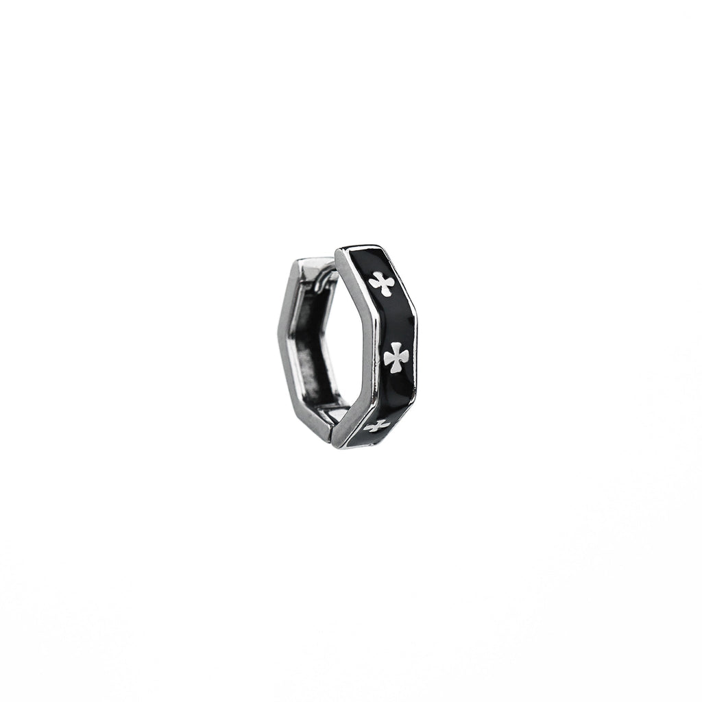 Oil Slick Cross Stainless Steel Earrings - Oil Slick Cross Stainless Steel Earrings - Single by CRUXJEWELRY