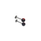 Acrylic Color Block Ball Lip Ring - Acrylic Color Block Ball Lip Ring - Black-Red Gradient / 6mm by CRUXJEWELRY