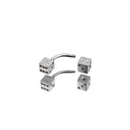 Dice Externally Threaded Stainless Steel EyeBrow Studs - Dice Externally Threaded Stainless Steel EyeBrow Studs - 6mm by CRUXJEWELRY