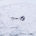 Round CZ Titanium Belly Ring - Round CZ Titanium Belly Ring - White / 6 mm by CRUXJEWELRY