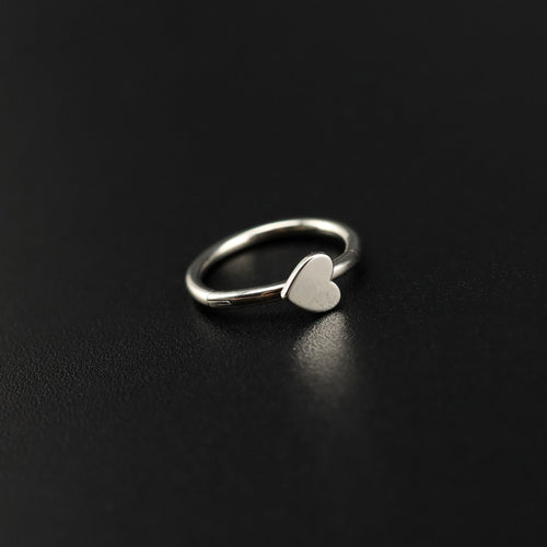 Basic Heart Sterling Silver Stainless Steel Segment Hoop - product overview