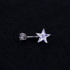Pentagram CZ S925 Sterling Silver Belly Ring - Pentagram CZ S925 Sterling Silver Belly Ring - 6 mm by CRUXJEWELRY
