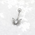 Spider Web CZ Stainless Steel Belly Ring - Spider Web CZ Stainless Steel Belly Ring - Default Title by CRUXJEWELRY