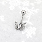 Spider Web CZ Stainless Steel Belly Ring - Spider Web CZ Stainless Steel Belly Ring - Default Title by CRUXJEWELRY