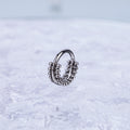 Double-Layer Ball Titanium Segment Hoop - Double-Layer Ball Titanium Segment Hoop - Sliver by CRUXJEWELRY