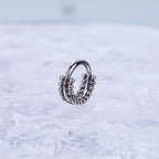 Double-Layer Ball Titanium Segment Hoop - Double-Layer Ball Titanium Segment Hoop - Sliver by CRUXJEWELRY