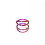 Double Hoop Engraved Titanium Segment Hoop - Double Hoop Engraved Titanium Segment Hoop - pink-gradient by CRUXJEWELRY