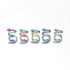 Double Head Snake Titanium Segment Hoop - Double Head Snake Titanium Segment Hoop - silver-1 / 8mm by CRUXJEWELRY