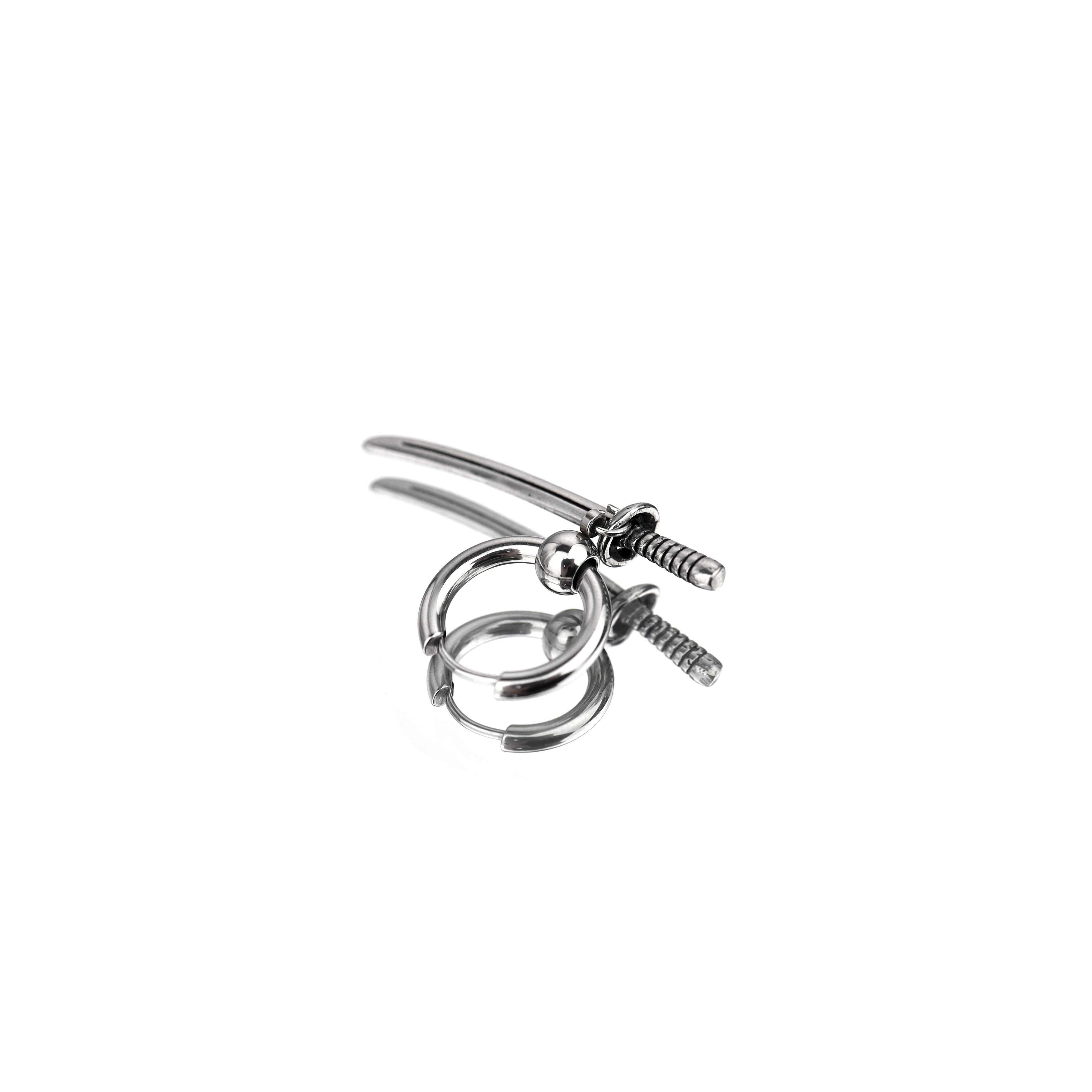 Katana Stainless Steel Earrings - Katana Stainless Steel Earrings - Single by CRUXJEWELRY