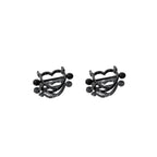 Heart Demon Horn Stainless Steel Nipple Rings - Heart Demon Horn Stainless Steel Nipple Rings - Black / 1.2mm/16G by CRUXJEWELRY
