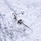 Sliver Dagger Pendant Stainless Steel Ear Studs - Sliver Dagger Pendant Stainless Steel Ear Studs - Single by CRUXJEWELRY