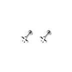 Gothic Cross Internally Threaded Stainless Steel Lip Ring - Gothic Cross Internally Threaded Stainless Steel Lip Ring - 6mm by CRUXJEWELRY