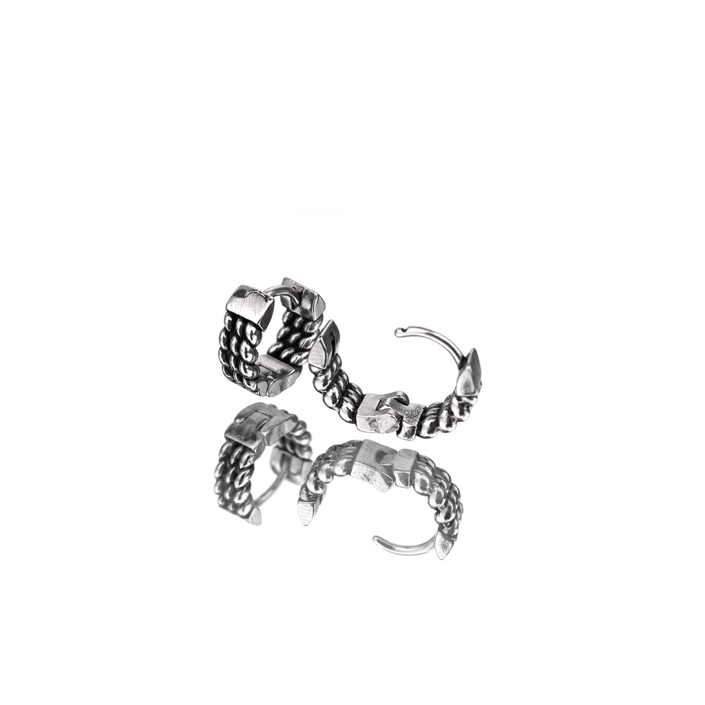 Engraved Rope Knot Stainless Steel Earrings - Engraved Rope Knot Stainless Steel Earrings - Default Title by CRUXJEWELRY