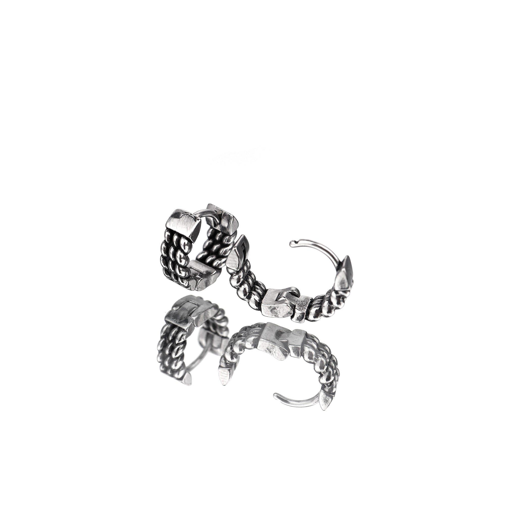 Engraved Rope Knot Stainless Steel Earrings - Engraved Rope Knot Stainless Steel Earrings - Default Title by CRUXJEWELRY